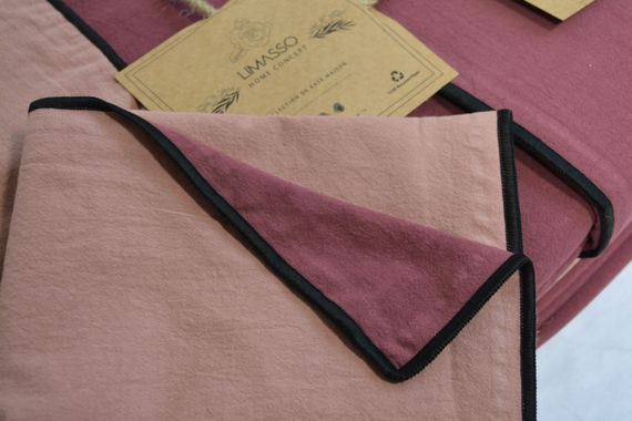 Постільна білизна Limasso Stonewashed Essualte 200 х 220 см Old Rose - Raspberry | Зображення 6