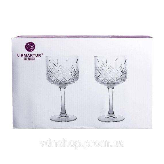 Бокалы для вина на высокой ножке набор 6 шт винный бокал стеклянный прозрачный 400 мл HP-YH-44 | Зображення 4