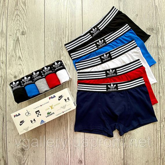 Чоловічі труси Adidas, чоловічі боксери Адідас, бавовняні труси Адідас Преміум якості | Зображення 4