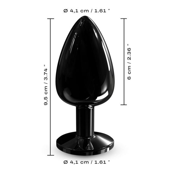 Металлическая анальная пробка с кристаллом Dorcel Diamond Plug Black L sexstyle | Зображення 4