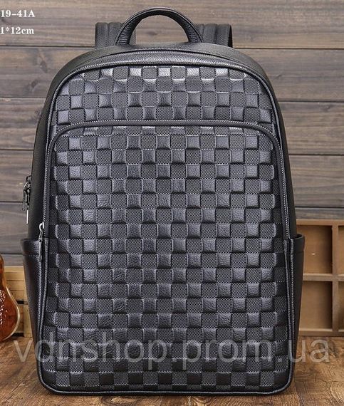 Рюкзак мужской кожаный 30х41х15, городской наплечник для ноутбука и документов Tiding Bag 63989 черный | Зображення 1