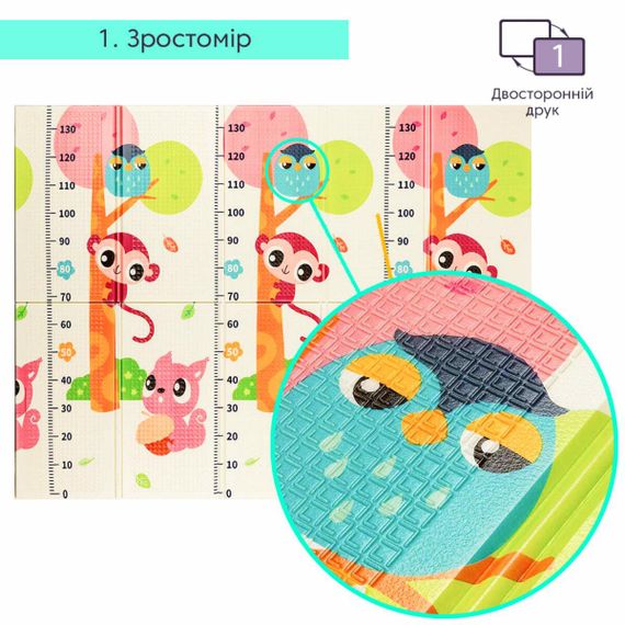Детский складной развивающий термоковрик 150х200х1см "Поляна | Ростомер" (278) SW-00000848 | Зображення 3