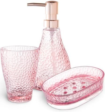 Аксессуары для ванной комнаты дозатор мыльница стакан Crystal Pink