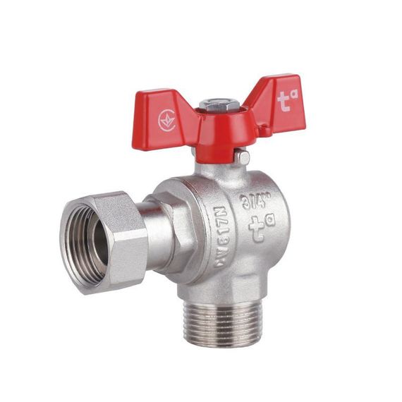 Кран кульовий з накидною гайкою Thermo Alliance Forte 3/4" ВЗ для води кутовий SF224W20