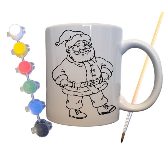 Набор для творчества кружка раскраска "Санта и Рождество" 330 мл белая (КР0054) | Зображення 1