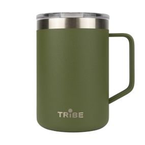 Термочашка Tribe Classic Mug 500 мл, Дорожня кружка трайб для чаю та кави, термокружка для походу, Оливковий
