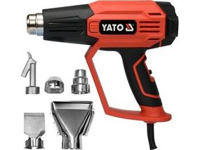 Фен технічний мережевий YATO Польша : 1.6 кВт, 50-650°C, 250-500л/хв, 2 режими, регулятор тем-ри +5 насадок