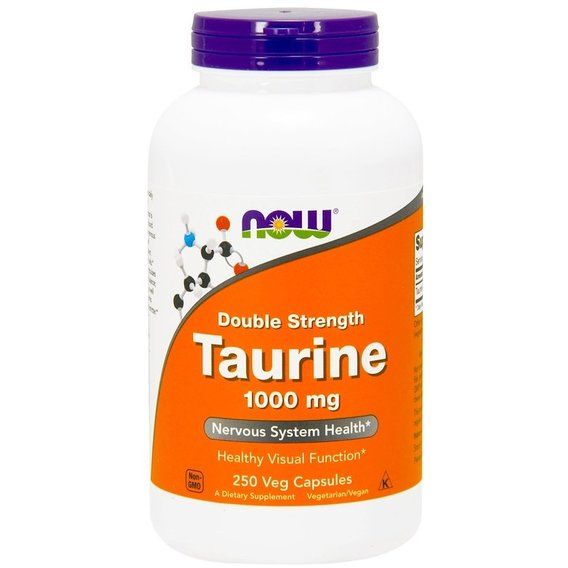 Таурін NOW Foods Taurine, Double Strength 1000 mg 250 Veg Caps NF0143