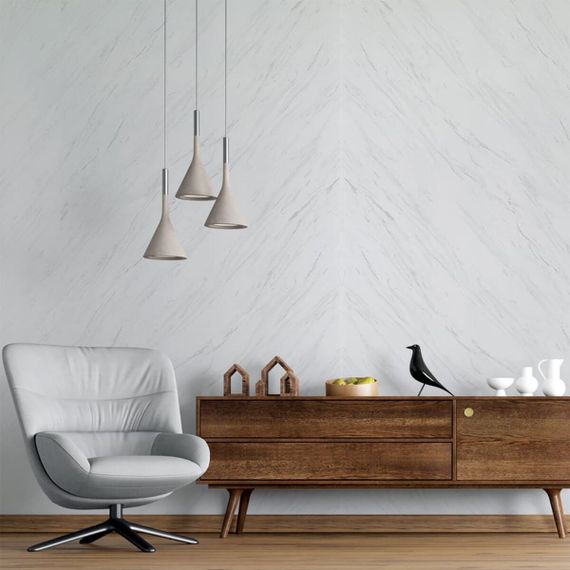 Декоративна ПВХ плита 1,22м х 2,44м х 3мм Білий мармур SW-00001399 | Зображення 7