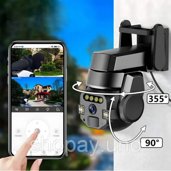 Камера наружная уличная поворотная WIFI CyberGuard OUTDOOR Q-812 FULL-HD 5Mp IP66 датчик движения | Зображення 3