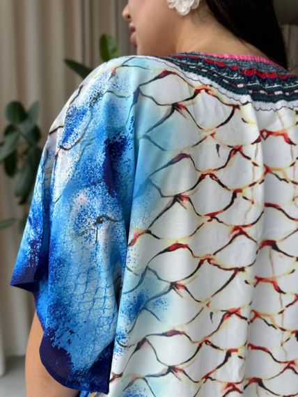 Легка максі сукня-туніка етно принт PLUS SIZE для відпочинку | Зображення 1