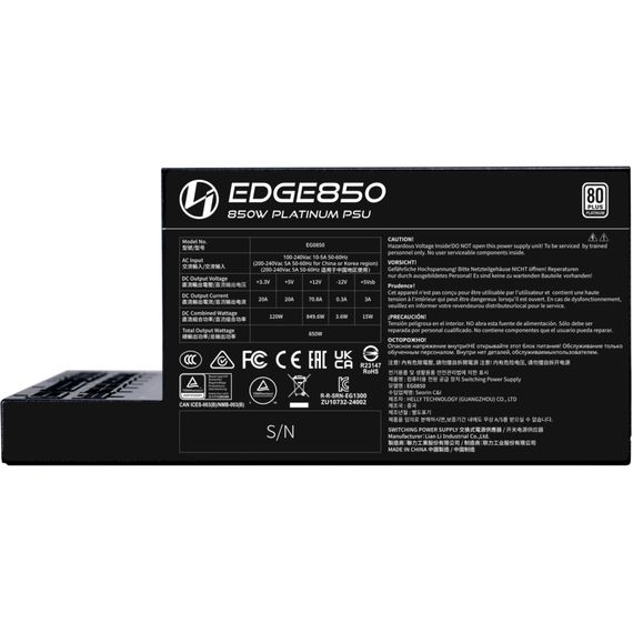 Блок питания Lian Li 850W EDGE850 (G9P.EG0850.BE00.EU) | Зображення 2
