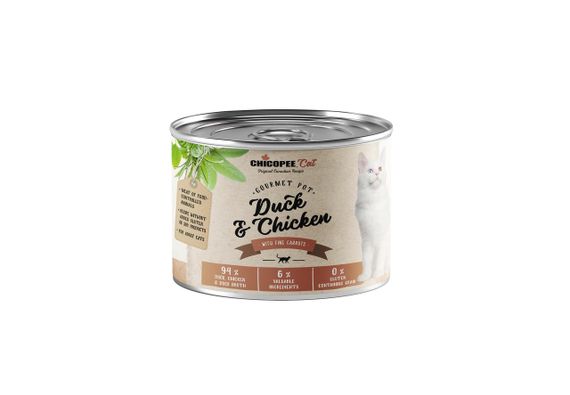 Консерви Chicopee (Чікорі) Cat Adult Gourmet pot Duck & Chicken 195 гр х 6 шт. для котів качка