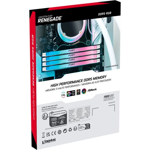 Модуль пам'яті для комп'ютера DDR5 16GB 7200 MHz Renegade RGB White XMP Kingston Fury (ex.HyperX) (KF572C38RWA-16) | Зображення 4