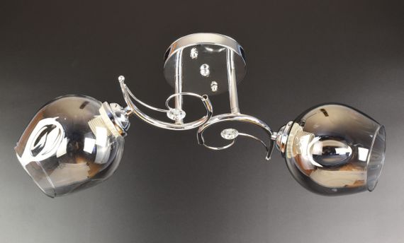 Люстра стельова на 2 лампочки 25853 Хром 23х48х18 см.