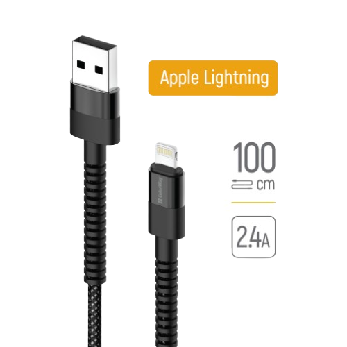 Кабель USB Lightning ColorWay CW-CBUL063-BK 2,4A 1м чорний