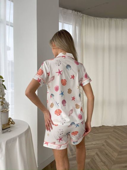 Легка біла піжамка софт з морським принтом | Зображення 9