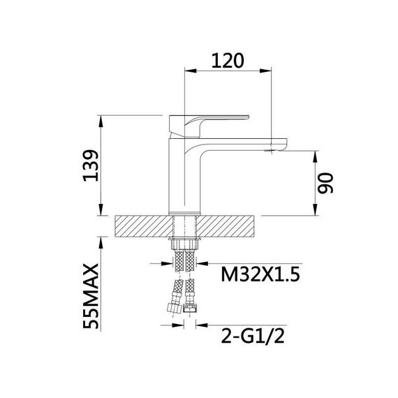 Смеситель для раковины Qtap Jay QTJAY270BLM45545 Black Matt | Зображення 1