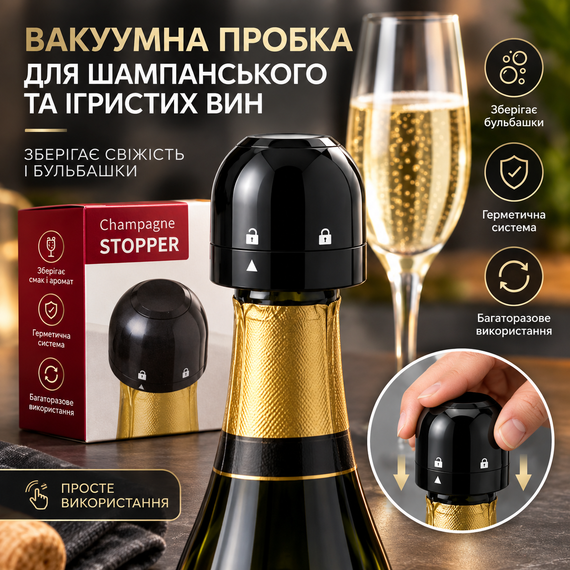 WineStopper багаторазова вакуумна пробка для шампанського | Зображення 6