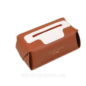 Салфетница из эко кожи 21х12х8 см контейнер для салфеток в автомобиль Коричневый HP-3-210BR