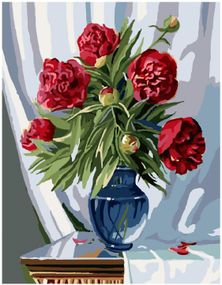 Букет бордовых пионов