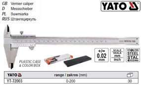 Штангенциркуль YATO Польща 200±0,02 мм YT-72003
