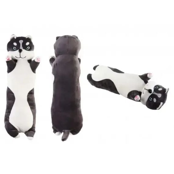 Мягкая игрушка подушка длинный Хаски антистресс подушка серый 110 см | Зображення 4