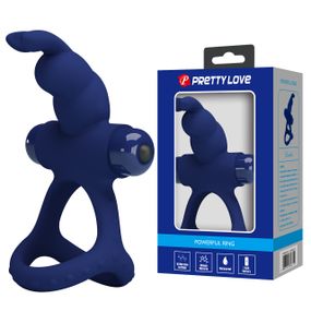 Эрекционное кольцо - Pretty Love Powerful Vibro Cock Ring II Bunny Blue sexstyle