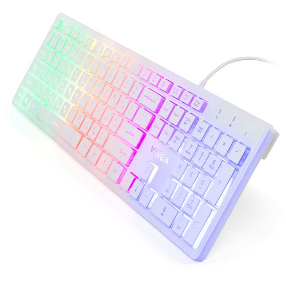 Клавіатура дротова мембранна Vinga KB410 White USB | Зображення 2