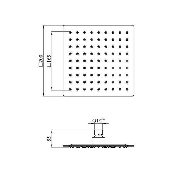 Лійка для верхнього душу Kroner KRP Edelstahl Kubus - ESG704-20 (CV022953) | Зображення 1