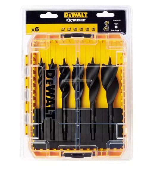 Набір свердел по дереву DeWalt спіральних EXTREME IMPACT 6 шт (DT90238)