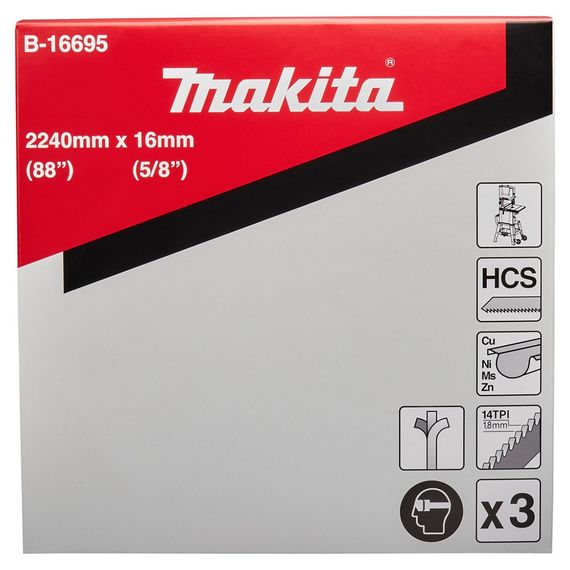 Набір полотен по металу 16 х 2240 мм 14Т для станка Makita LB1200F (B-16695) | Зображення 2
