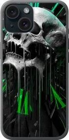 Чохол на iPhone 15 Череп-годинник із силікону FCh_008232