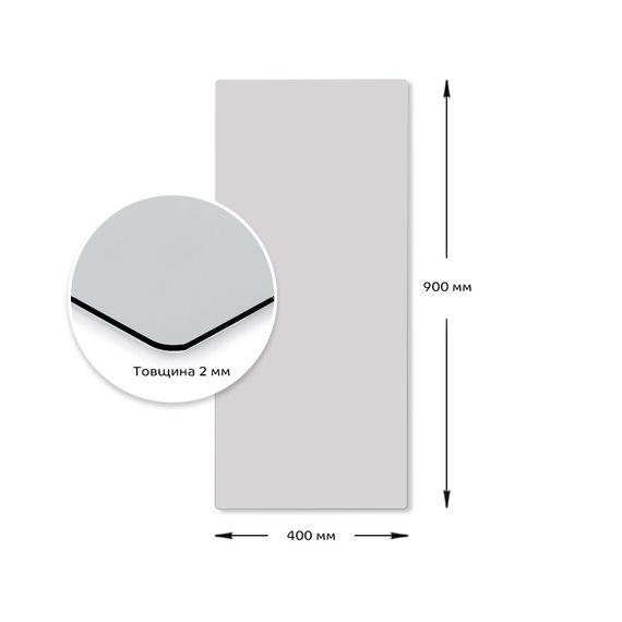 Дзеркальна наліпка (акрил) 400*900мм*2мм Silver (D) SW-00001596 | Зображення 1