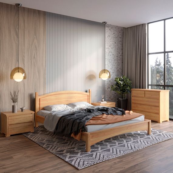 Двоспальне ліжко Mebigrand Мангеттен Н Горіх світлий 140х190 см (MBG-1621)