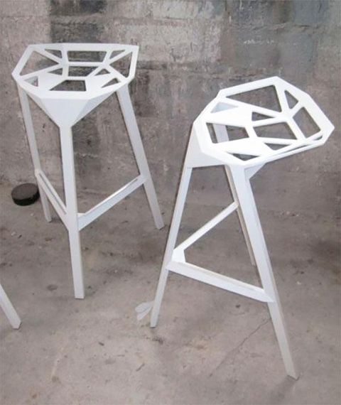 Стул барный Chair one Bar белый алюминий, стиль модерн, дизайн Konstantin Grcic