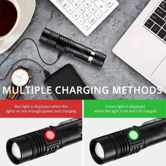 CTZSOOP UltraBeam X500 – Потужний Аккумуляторний LED Ліхтар з USB-C, 5 Режимів і Zoom-Фокусом 1000LM | Зображення 5