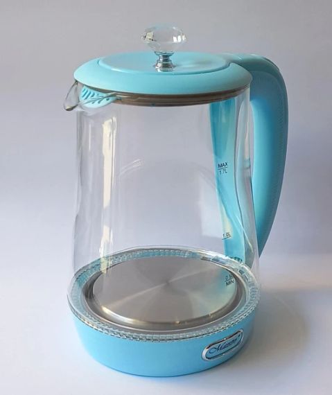 Електрочайник скляний Maestro MR-052-BLUE, 1.7 л, 2200 Вт, з підсвіткою | Зображення 2
