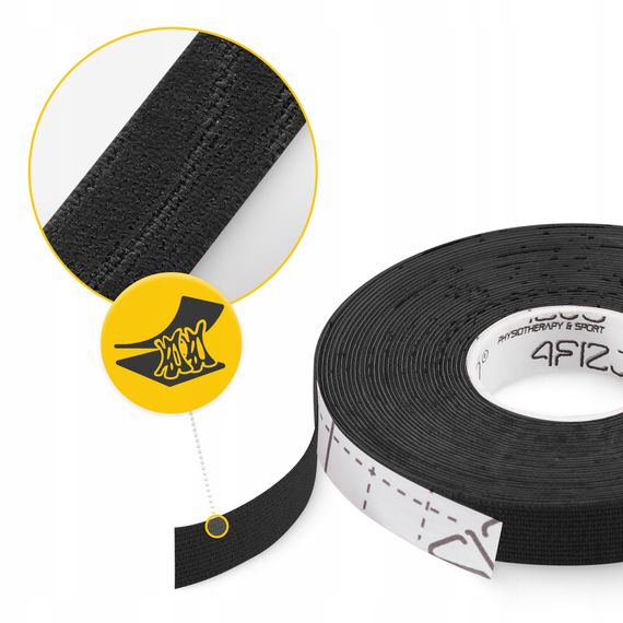 Стрічка кінезіологічна (кінезіо тейп) 4FIZJO 1 см x 5 м Black (P-5905973400787) | Зображення 1