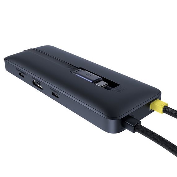 Перехідник HUB Baseus OS Dual Fast Charging 6in1 (Type-C to HDMI4K@60Hz+2xUSB-A+3xUSB-C) (B0007090) Cosmic Black | Зображення 1