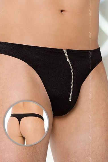Чоловічі труси-стрінги з блискавкою Softline Thongs 4501, Чорний, M, L