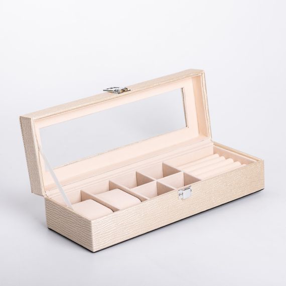 Шкатулка для украшений из эко кожи 31×11×8 см органайзер для ювелирных изделий | Зображення 1