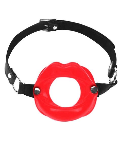Кляп розширювач у формі губ Art of Sex - Gag Lips натуральна шкіра, Червоний, One Size