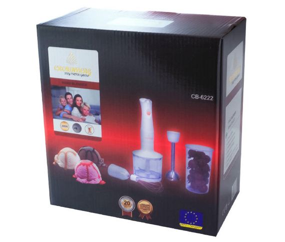 Блендер 4в1 Crownberg CB-6222 кухонний міксер з насадками 300 Вт | Зображення 4