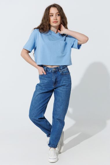 Футболка однотонна жіноча LAWA WBC02372 L Блакитний (2000990461339) | Зображення 1