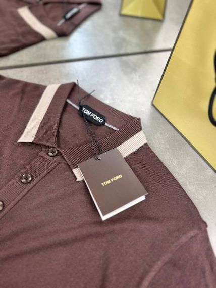 Трикотажне поло Tom Ford коричневого кольору  f699 | Зображення 2