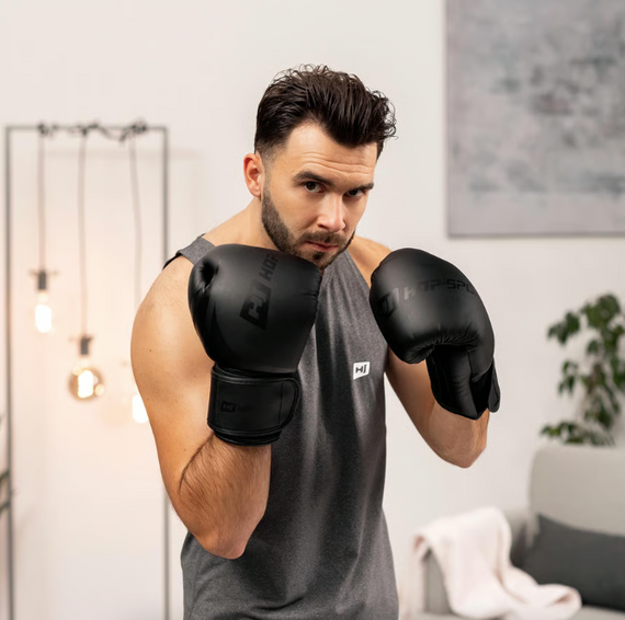 Боксерські рукавиці Hop-Sport HS-BG10 10oz чорні | Зображення 6