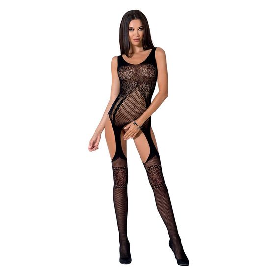Бодістокінг Passion BS061 black, комбінезон, імітація панчох, S/M/L | Зображення 2