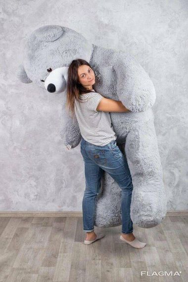 Огромный мягкий мишка Yarokuz Уильям 250 см Серый