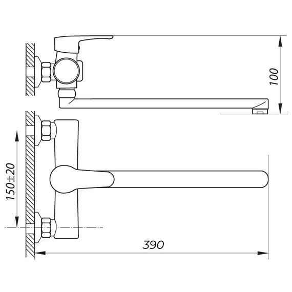 Змішувач для ванни ZERIX PUD7 146 (ZX2811) | Зображення 1